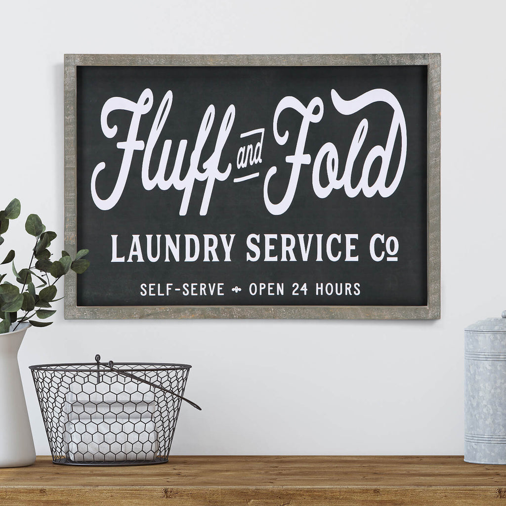 Fluff and Fold Farmhouse Laundry Sign