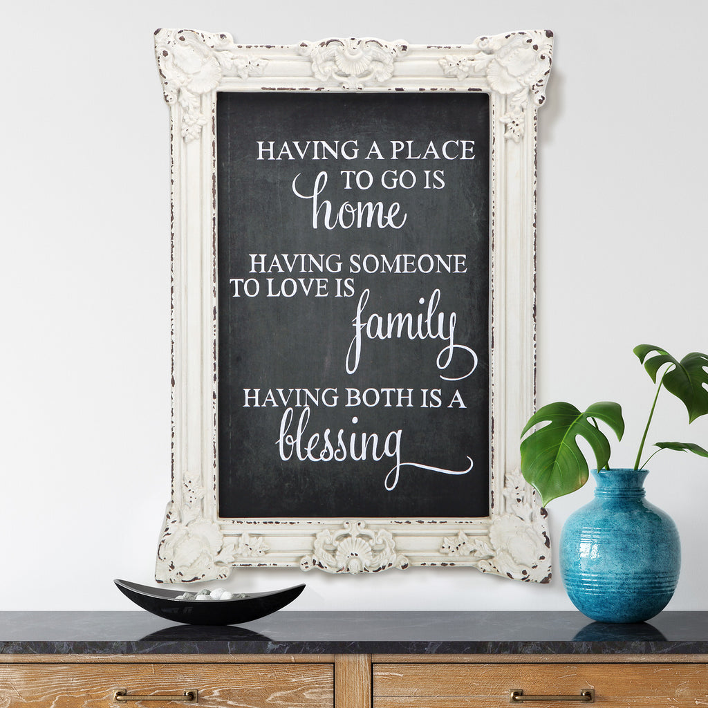 Home Family Blessing Carved Frame Wall Sign