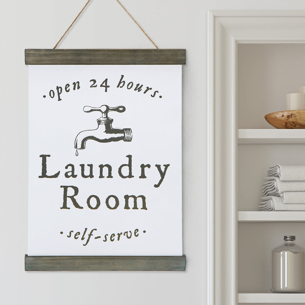 Laundry Room Paper Scroll Sign
