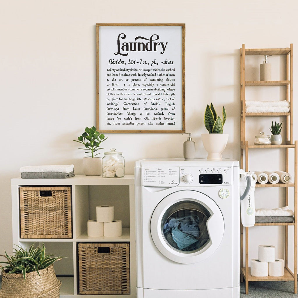 Laundry Room Wooden Framed Wall Sign