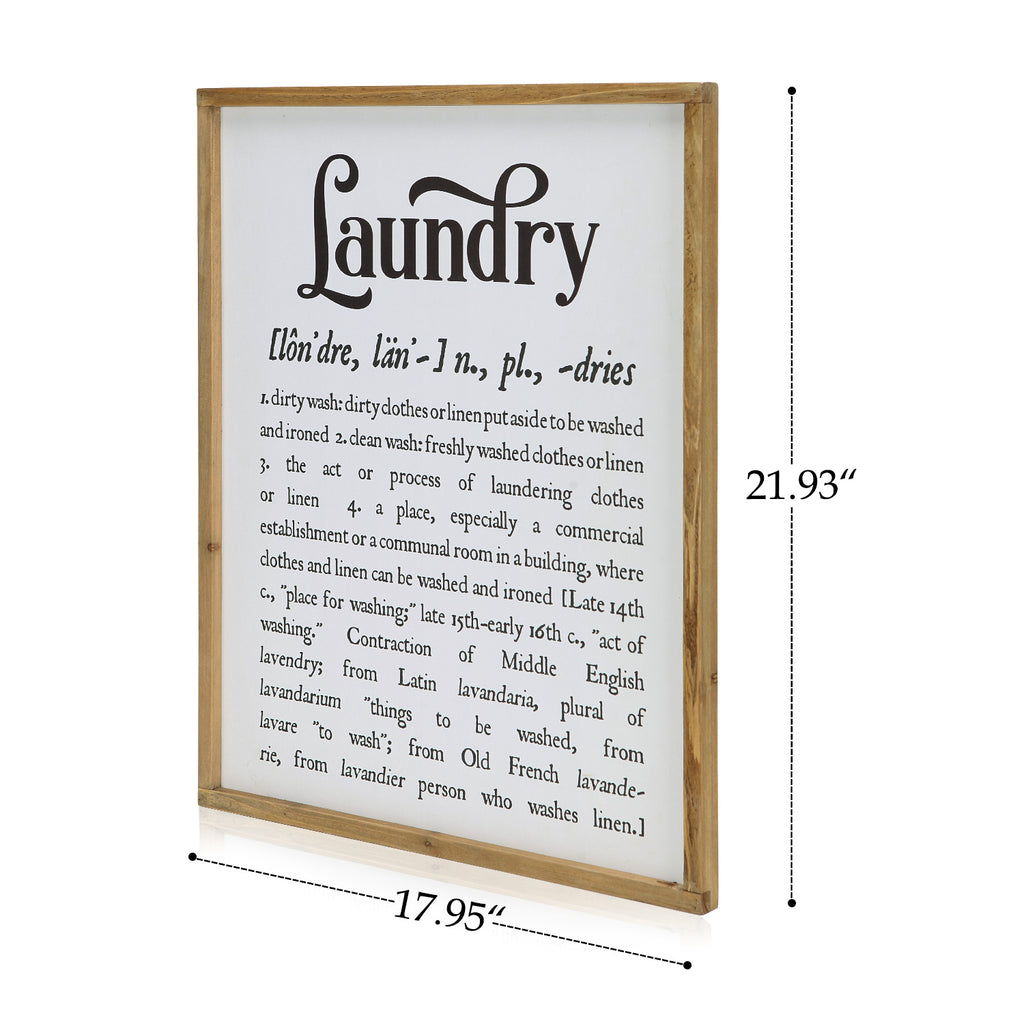 Laundry Room Wooden Framed Wall Sign