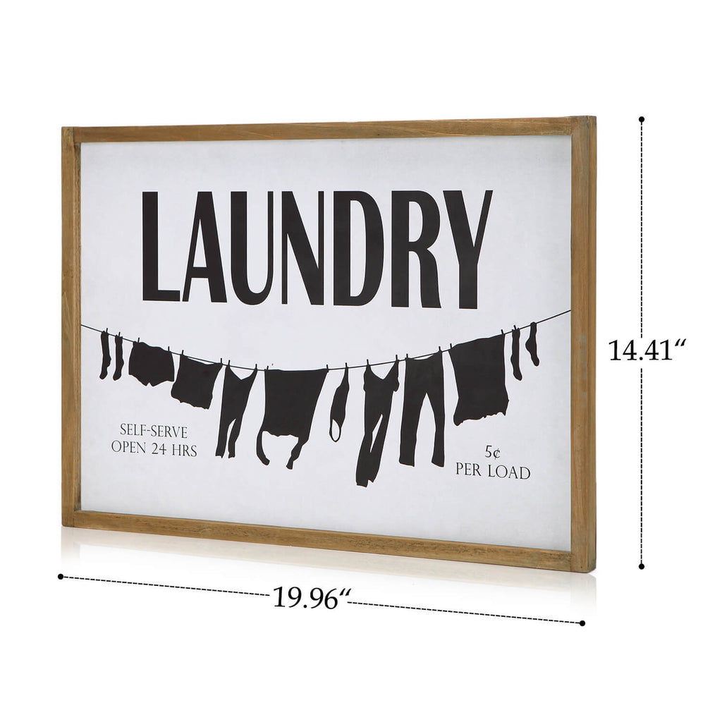 Original Barn丨Clothesline Laundry Sign, 20"×14", Wood Framed