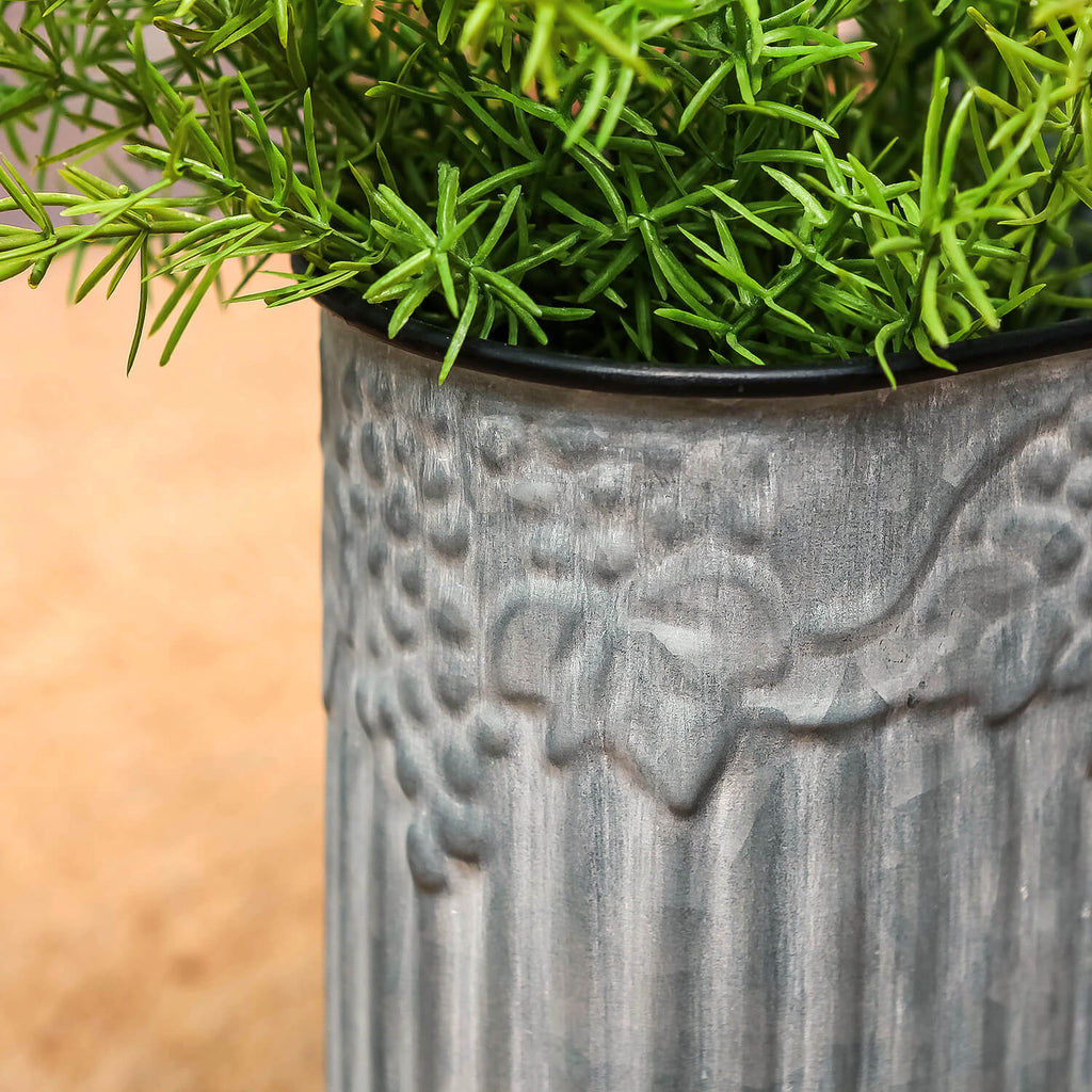 Original Barn丨Grape Embossed Pattern Galvanized Small Planter Pot