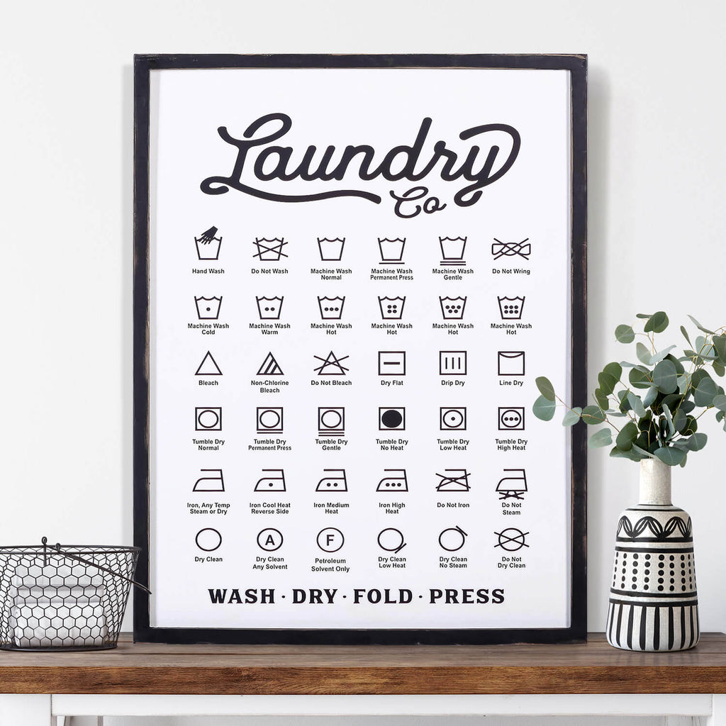 Original Barn丨Laundry Symbols Guide Wall Sign