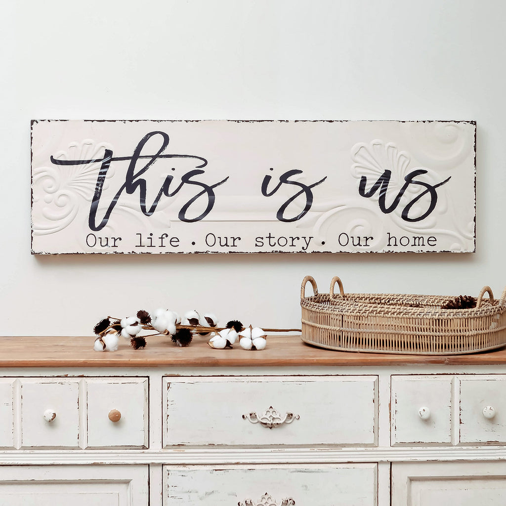 this is us Embossed Iron Wall Sign