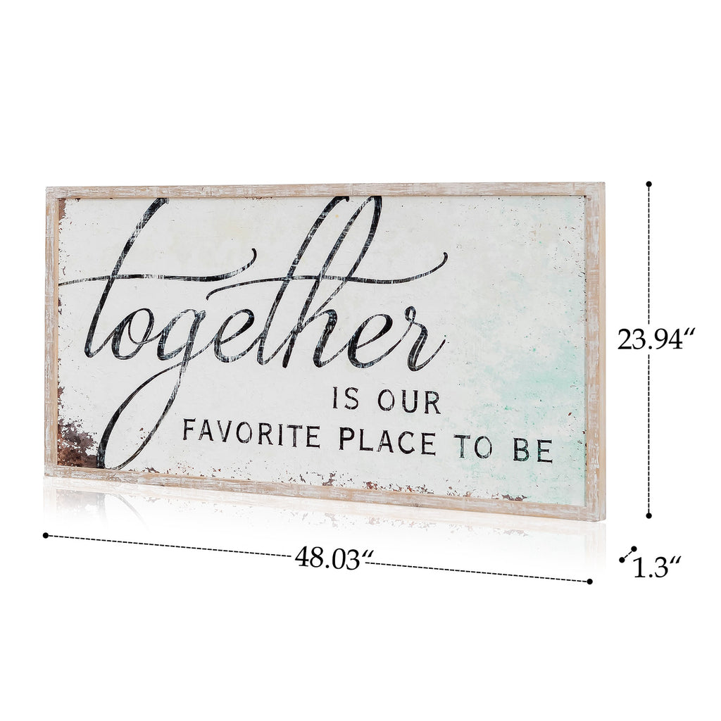 Together Large Wooden Wall Sign