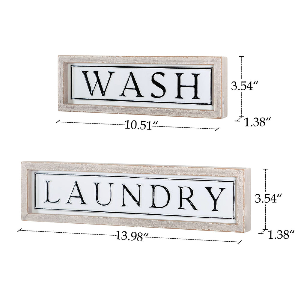 Wash Dry Fold Laundry Wall Signs, Set of 4