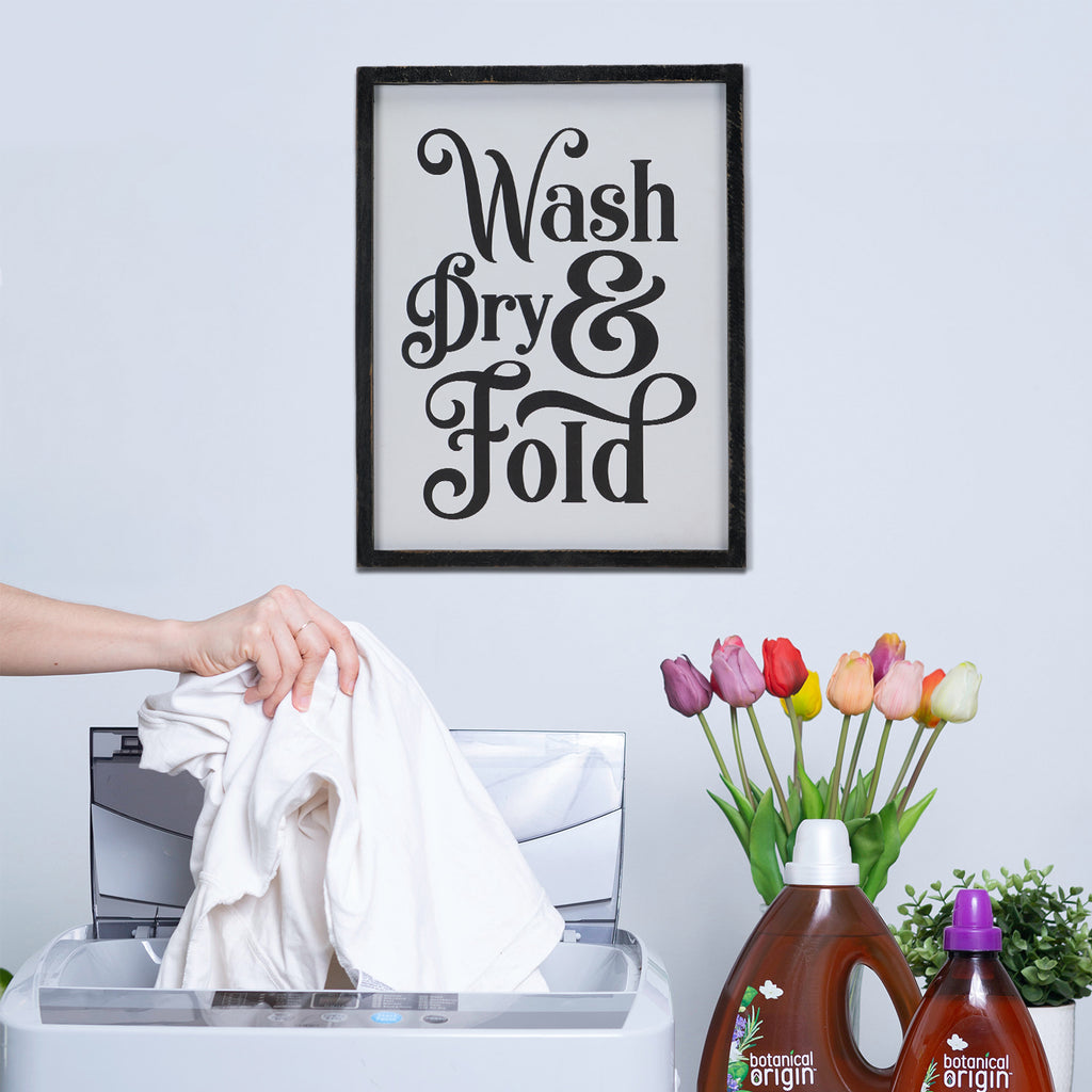 Wash Dry & Fold Laundry Room Wall Sign