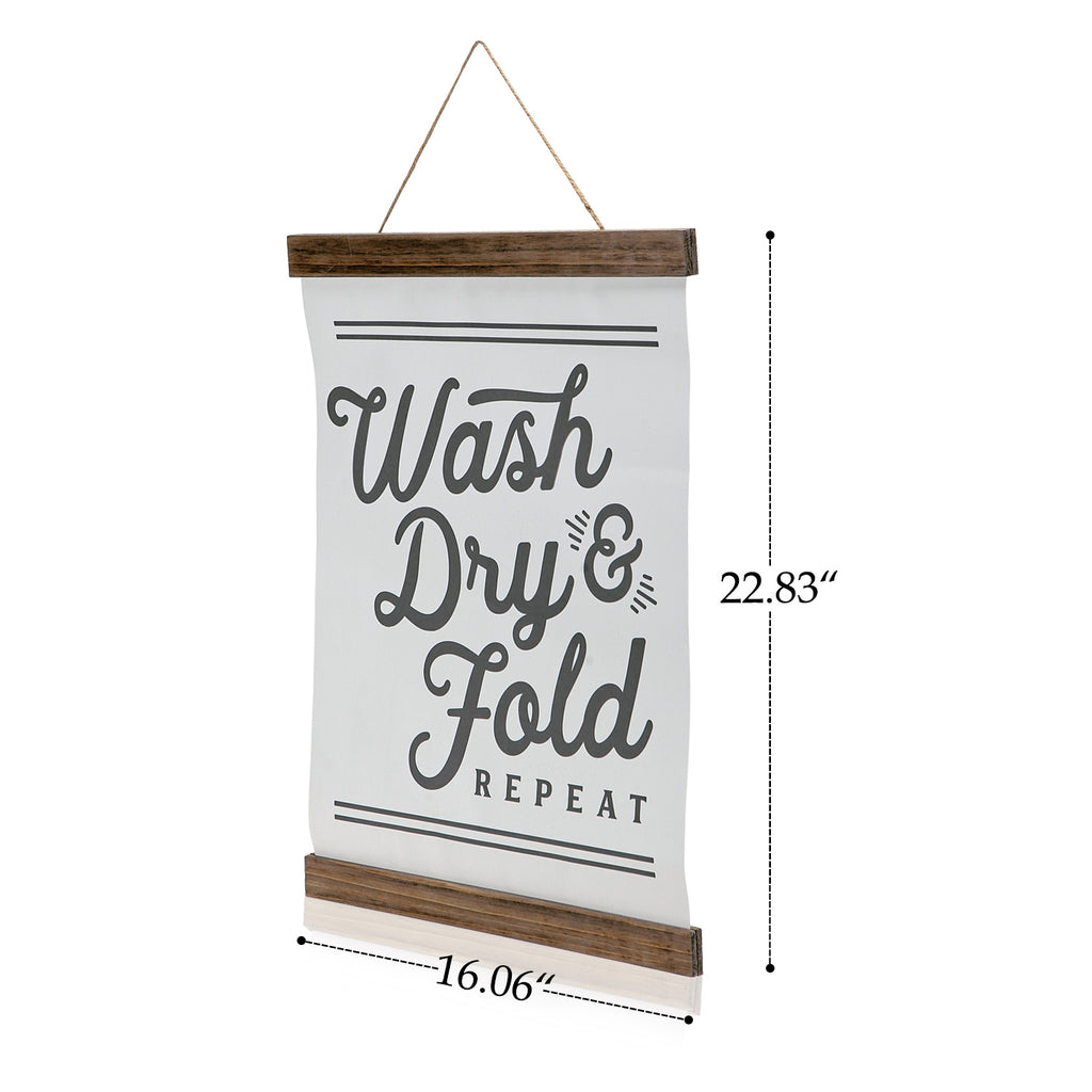 Wash Dry & Fold Repeat Paper Scroll Sign